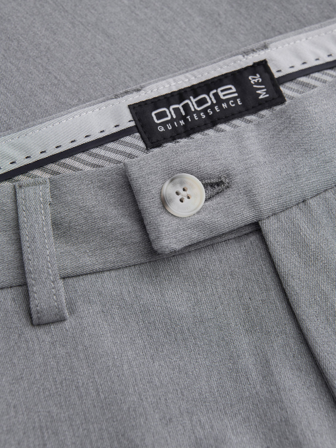 Pantaloni chino SLIM FIT pentru bărbați eleganți - gri deschis V1 OM-PACP-0191