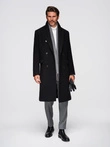 Men's double-breasted wool coat - black V2 OM-COWC-0133