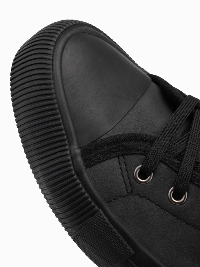 Vyriški aukštakulniai su dekoratyviniu batviršiu - grafito spalvos V4 OM-FOTH-0158