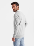 Men's sweatshirt with white polo collar - ash V7 OM-SSNZ-0132