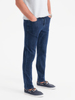Klasikiniai vyriški SLIM FIT džinsai su elastanu - tamsiai mėlyni V3 OM-PADP-0216