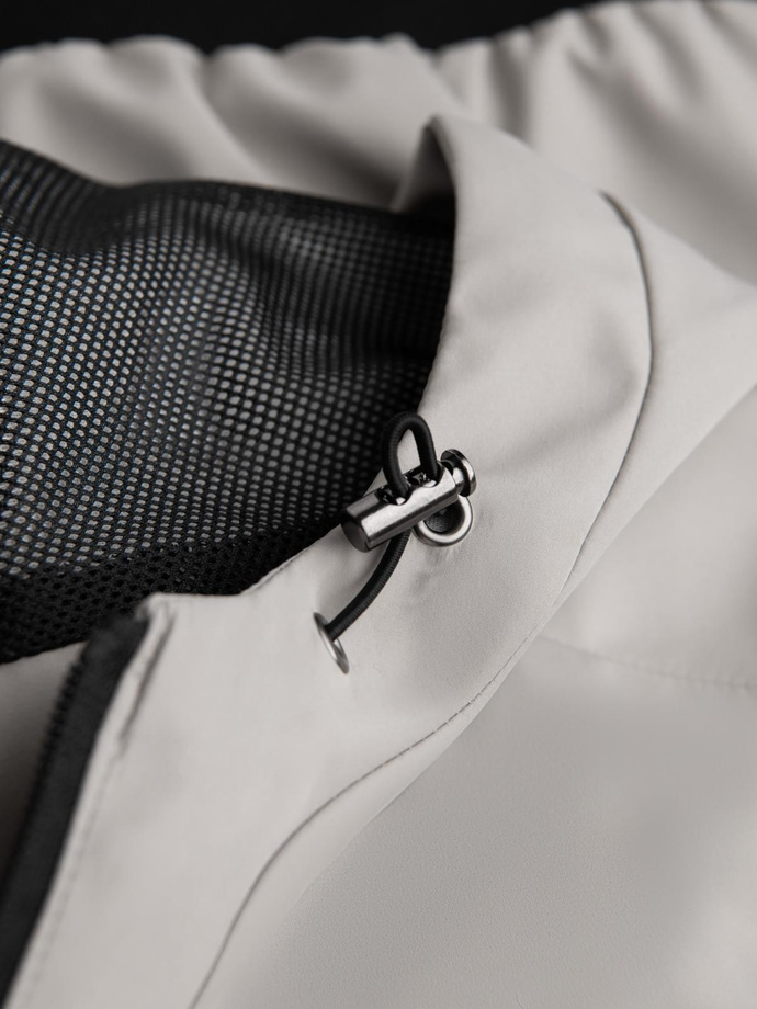 Jachetă ușoară pentru bărbați cu căptușeală din plasă și glugă - gri V6 OM-JANP-0149