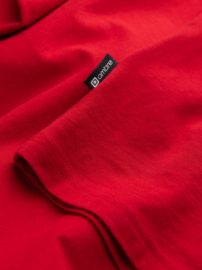 BASIC men's longsleeve with round neckline - red V5 OM-LSBL-0106