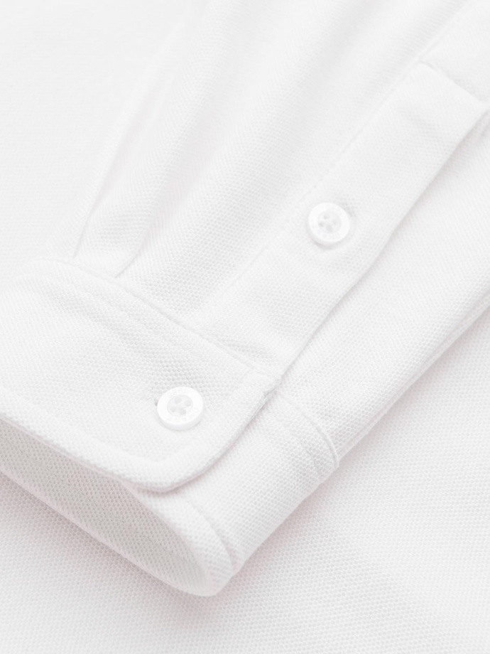 Pánská bavlněná košile SLIM FIT s límečkem - bílá V1 OM-SHCS-0178