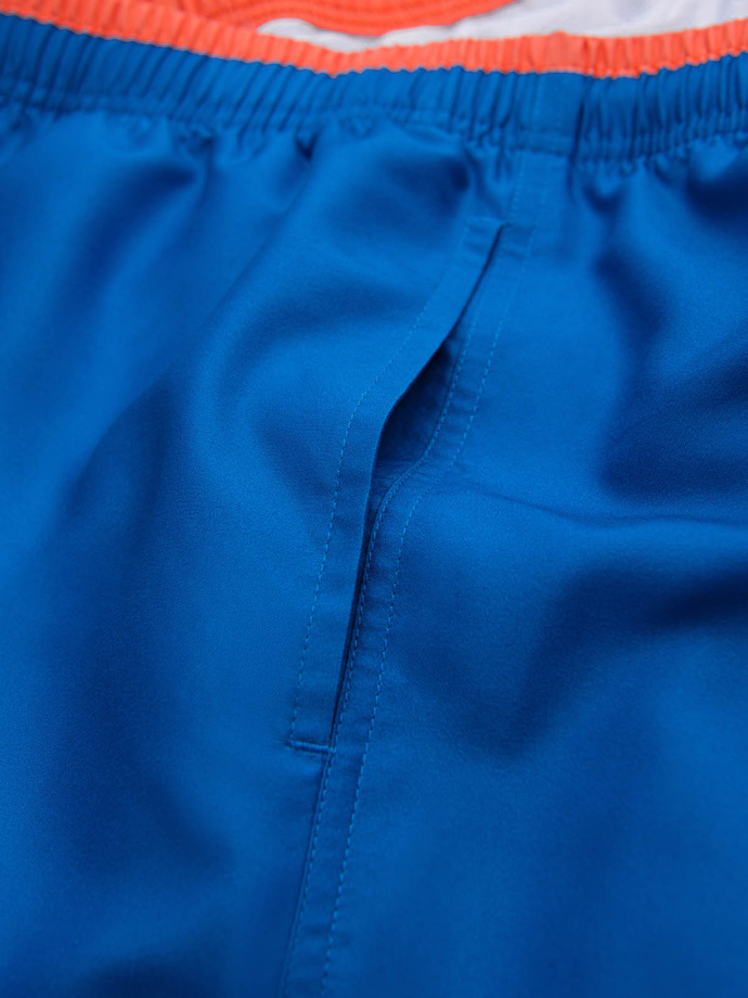 Men's two-tone ribbed swim shorts - dark blue V5 OM-SRBS-0141