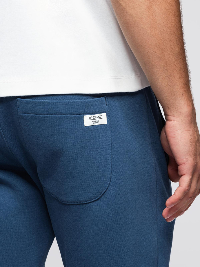 Men's sweatpants with unlined leg - dark blue V4 OM-PABS-0206