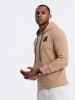 Men's logo kangaroo hoodie - brown V3 OM-SSNZ-0162