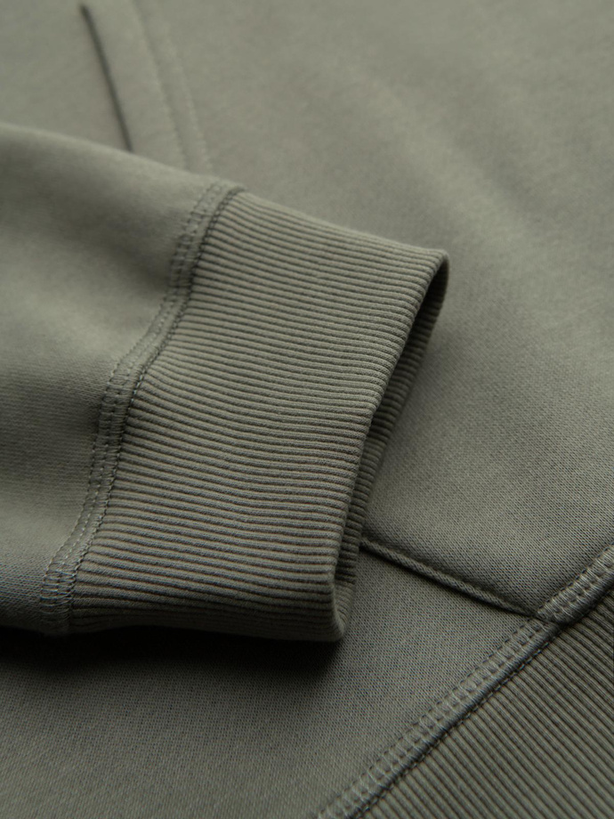 Hanorac kangaroo pentru bărbați cu broderie și glugă - kaki V3 OM-SSNZ-0241