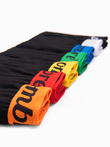 Men's cotton boxer shorts with contrasting elastic - 7-pack black V1 OM-UNBO-0100