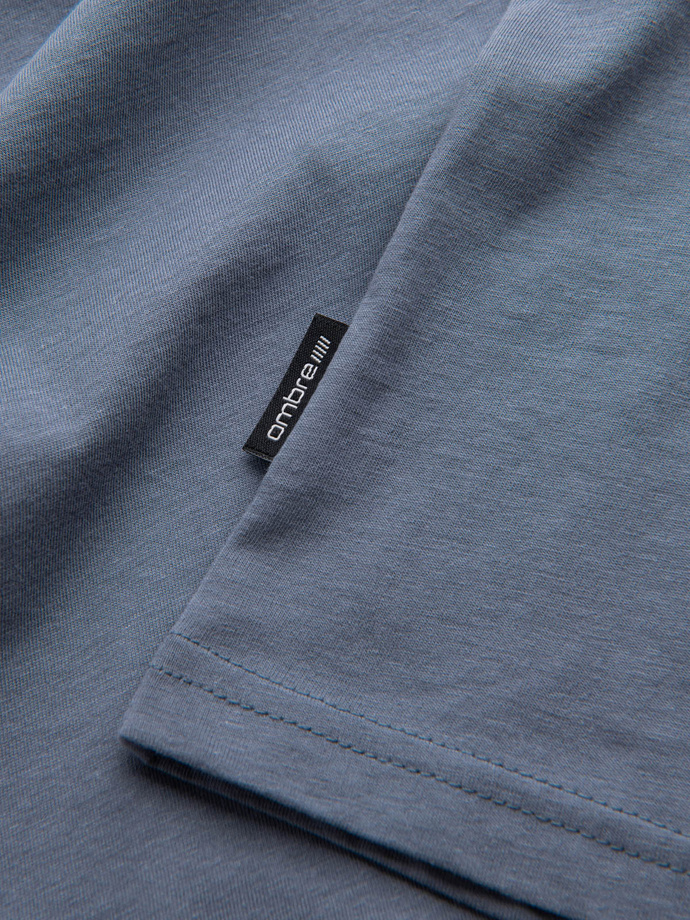 BASIC men's classic cotton T-shirt - blue denim V7 OM-TSBS-0146