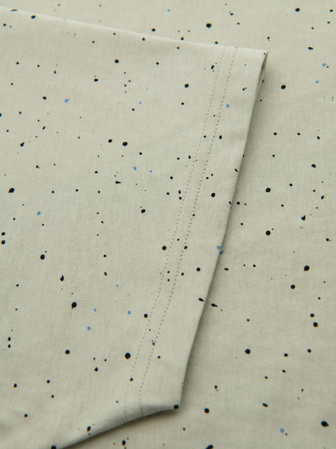 Pánske bavlnené tričko s potlačou a okrúhlym výstrihom - mentolové V3 OM-TSFP-0186