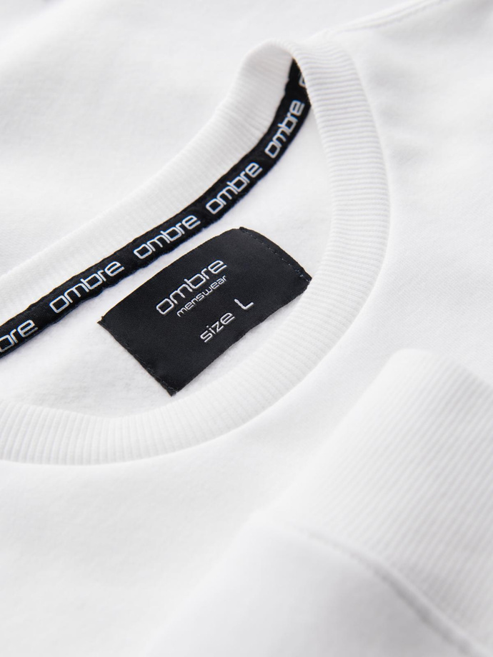 Men's OVERSIZE sweatshirt with contrasting color combination - white and gray V1 OM-SSNZ-0130