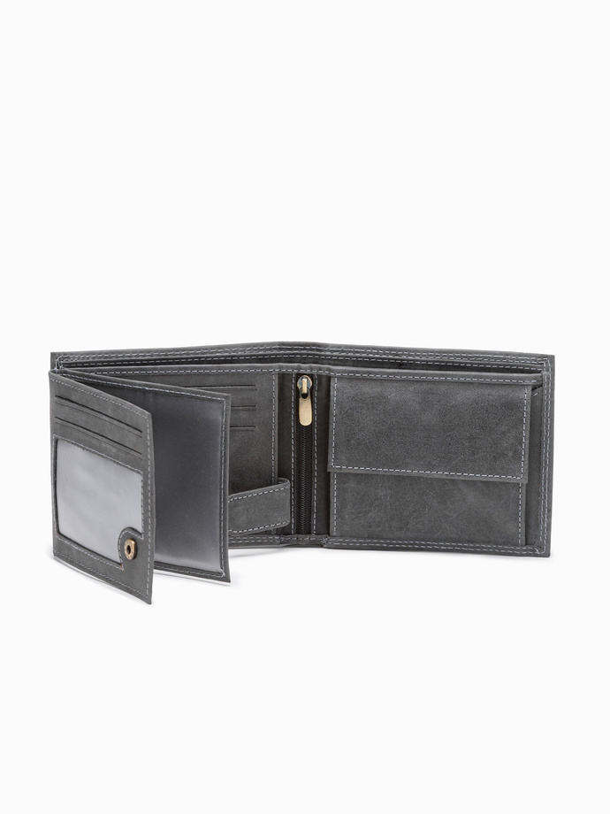 Men's leather wallet - black A092