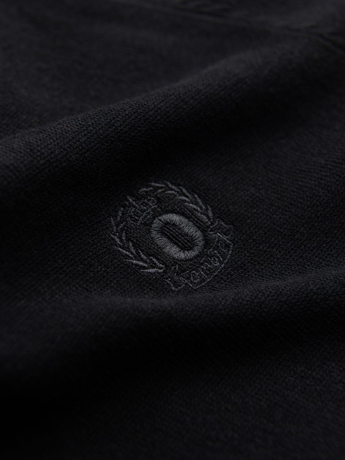 Pulover elegant pentru bărbați, cu decolteu de tip crew - negru V1 OM-SWBS-0107