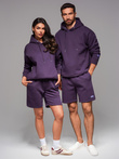 UNISEX trening set hanorac + pantaloni scurți stil athleisure - violet V13 Z110