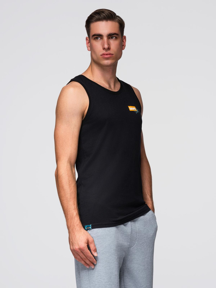 Bărbați Summer Vibe tricou de bumbac imprimat - negru V1 OM-TSTT-0191