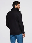 Men's button-down sweatshirt with stand-up collar - black V6 OM-SSZP-0240