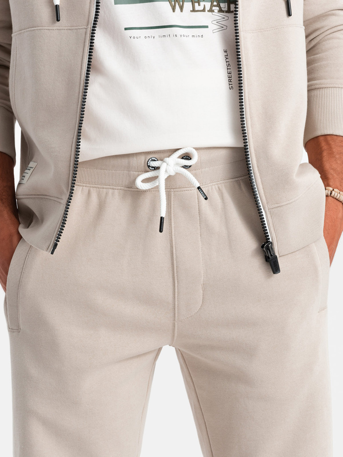 Set hanorac bărbați hanorac cu fermoar + pantaloni scurți - cenușă V1 Z76