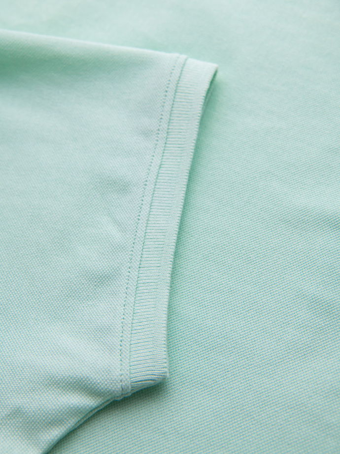 Cotton pique knit polo shirt - mint V1 OM-POSS-0103