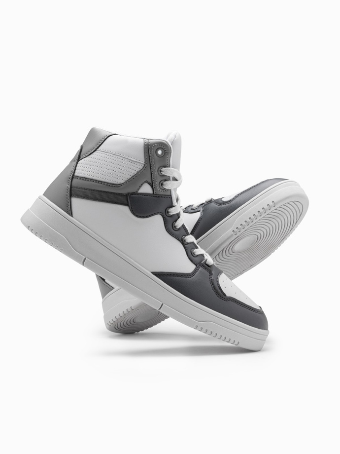 Pánske zateplené vysoké tenisky - sivé V2 OM-FOSH-0139
