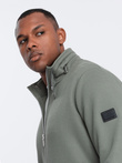 Men's jacket with high collar and fleece interior - khaki V3 OM-JANP-0154