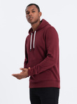 Men's non-stretch hoodie - maroon V7 OM-SSBN-0120