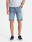 Denim men's shorts with a classic cut - light blue V2 OM-SRDS-0171