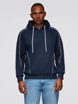 Unbuttoned men's sweatshirt with stand-up collar and hood - black V1 OM-SSZP-0216