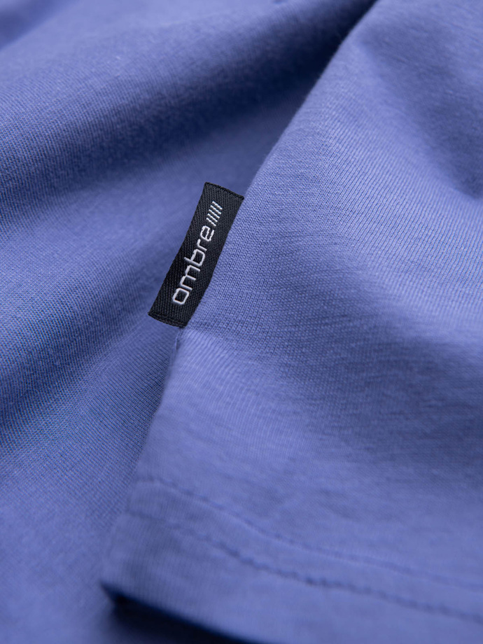 BASIC men's cotton classic tee with v-neck - purple V12 OM-TSBS-0145