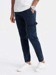 Men's JOGGERS pants with cargo pocket - navy blue V3 OM-PADJ-0112