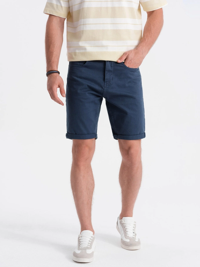Pantaloni scurți pentru bărbați CHINO - albastru închis V8 OM-SRDS-0103