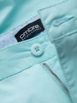 Men's chinos shorts with contrasting turn-up - turquoise V4 W421