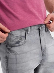 Men's short denim shorts with subtle washes - gray V2 OM-SRDS-0145