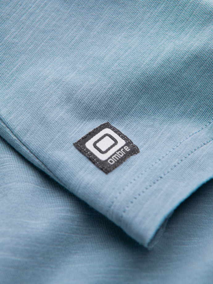 Men's T-shirt with raw finish - blue V4 OM-TSCT-22SS-004