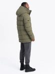 Outdoorová dlouhá pánská bunda parka - olivová V4 OM-JALJ-0201