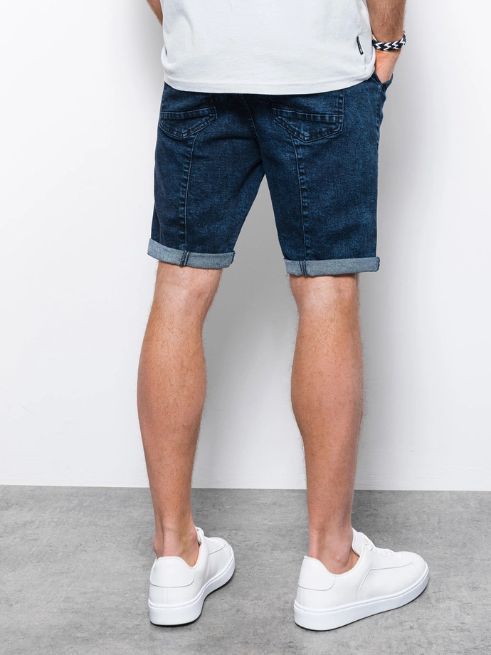Pánské riflové kraťasy - tmavě džínová W361