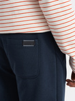 Pantaloni de trening jogger din bumbac pentru bărbați BASIC - albastru marin V1 OM-PABS-0174