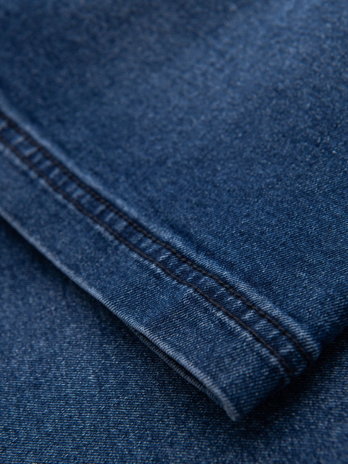 Pánské šortky s elastickým pasem a pracím efektem - modré V2 OM-SRDS-0192