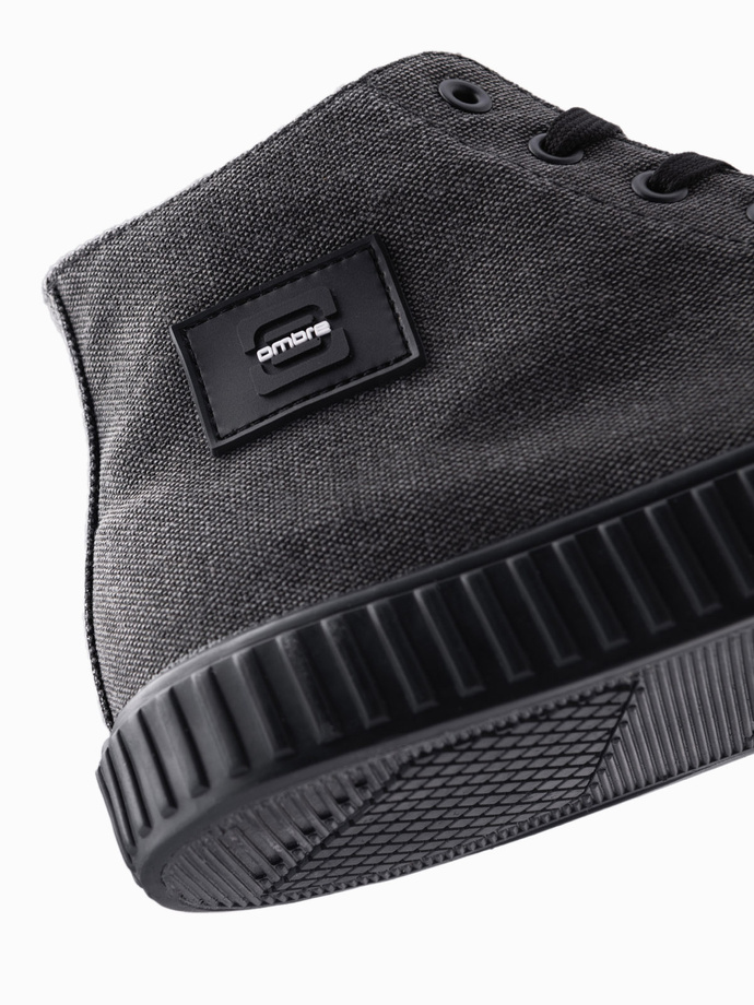Adidași de top din pânză pentru bărbați - negru V1 OM-FOTH-0186