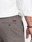Men's REGULAR FIT chino pants with fine texture - gray V1 OM-PACP-0184