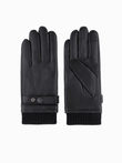 Men's leather gloves with touch function - black V1 OM-ACGL-0128