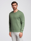 Men's BASIC sweatshirt with round neckline - green V3 OM-SSBN-0175