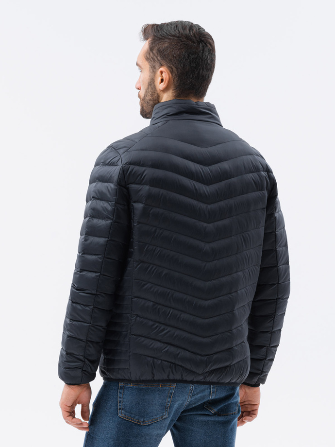 Men's mid-season quilted jacket - black C528