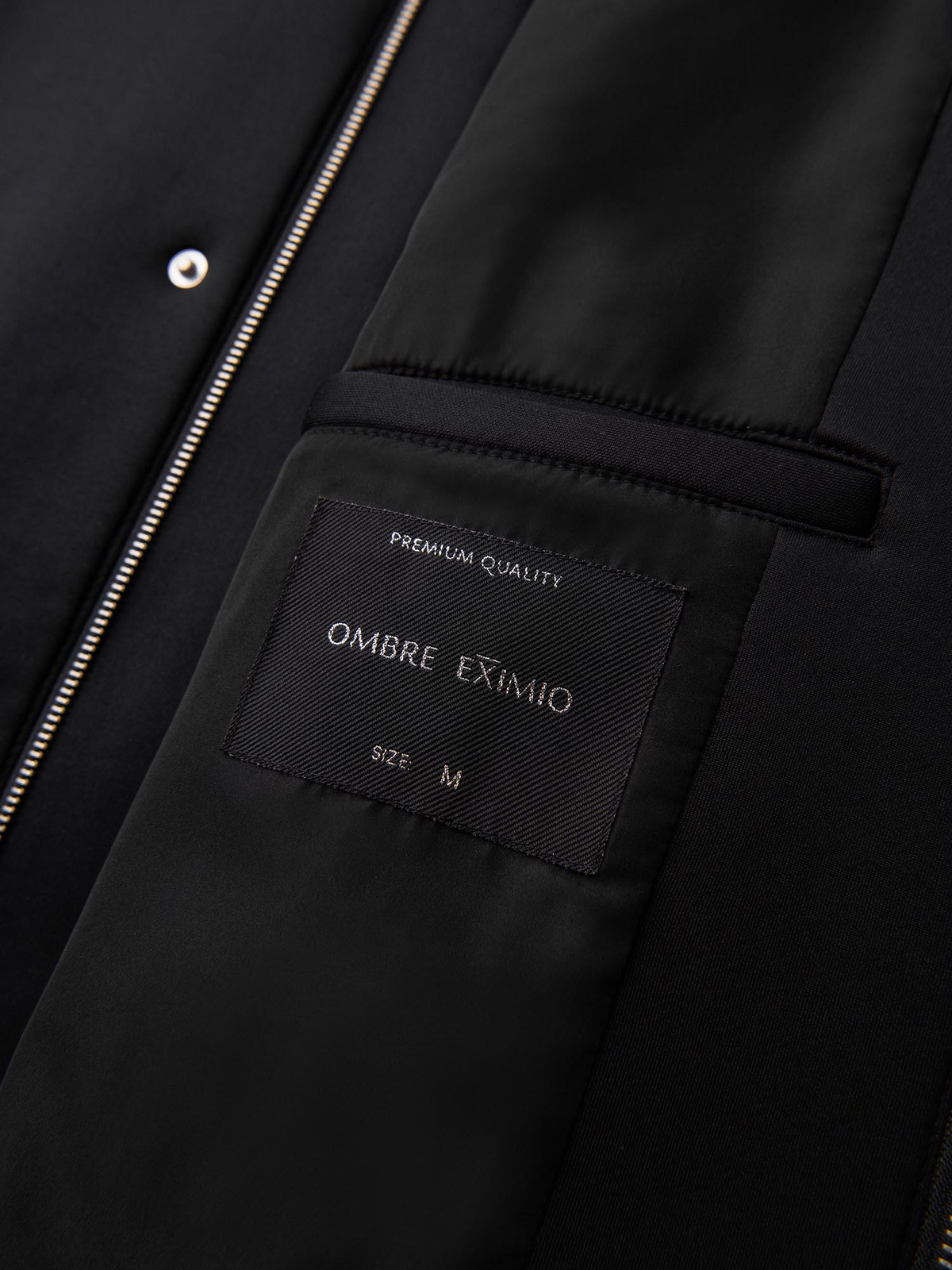Men's minimalist medium length coat with hood - black V4 OM-COLC-0144 ...