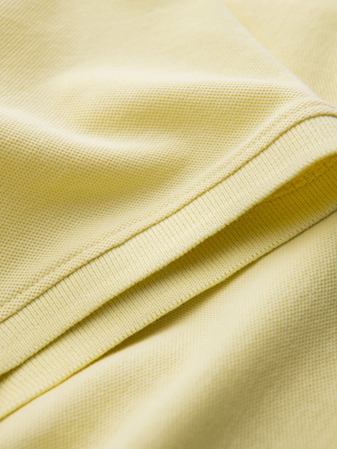 Tricou polo BASIC pentru bărbați, tricou piqué monocolor - galben V15 OM-POBS-0100