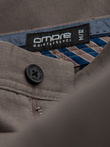 Klasické pánské chino kalhoty s jemnou texturou - tmavě béžové V1 OM-PACP-0188
