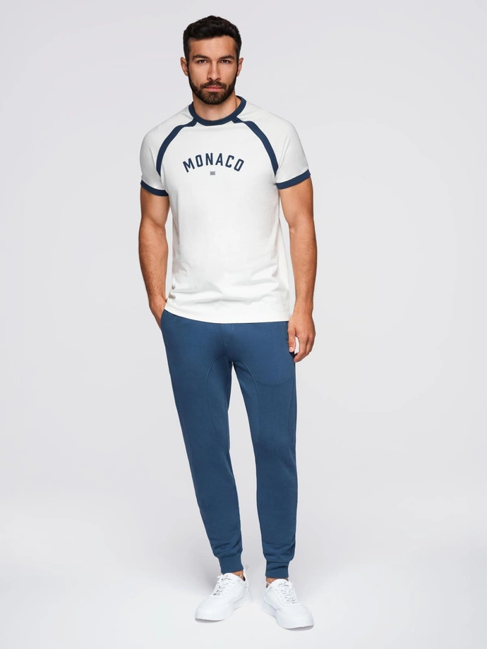 Pánske tepláky jogger - tmavomodré V4 OM-PABS-0173