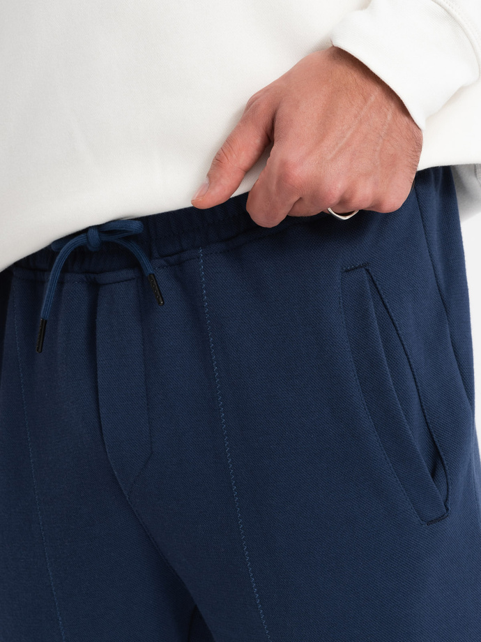 CARROT men's structured knit sweatpants - dark blue V5 OM-PASK-0143