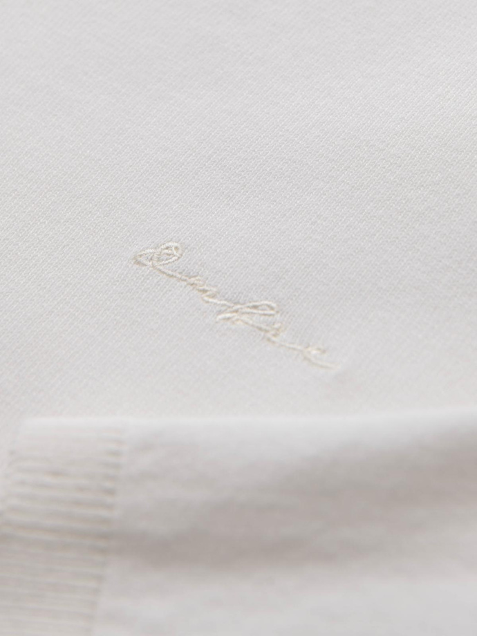 Pulover polo pentru bărbați cu broderie pe piept - alb V2 OM-POLS-0140