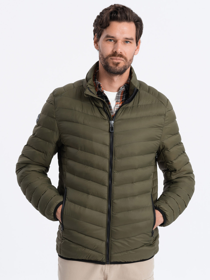 Men's quilted jacket - olive V5 C528